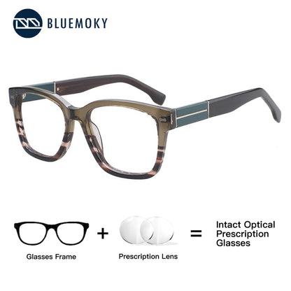 BLUEMOKY Retro Acetate Square Prescription Glasses