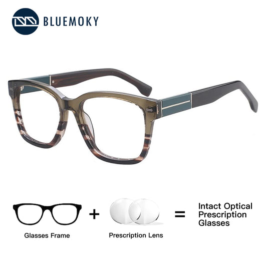 BLUEMOKY Retro Acetate Square Prescription Glasses