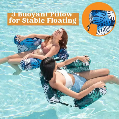 Inflatable Water Hammock Floatie with Armrests