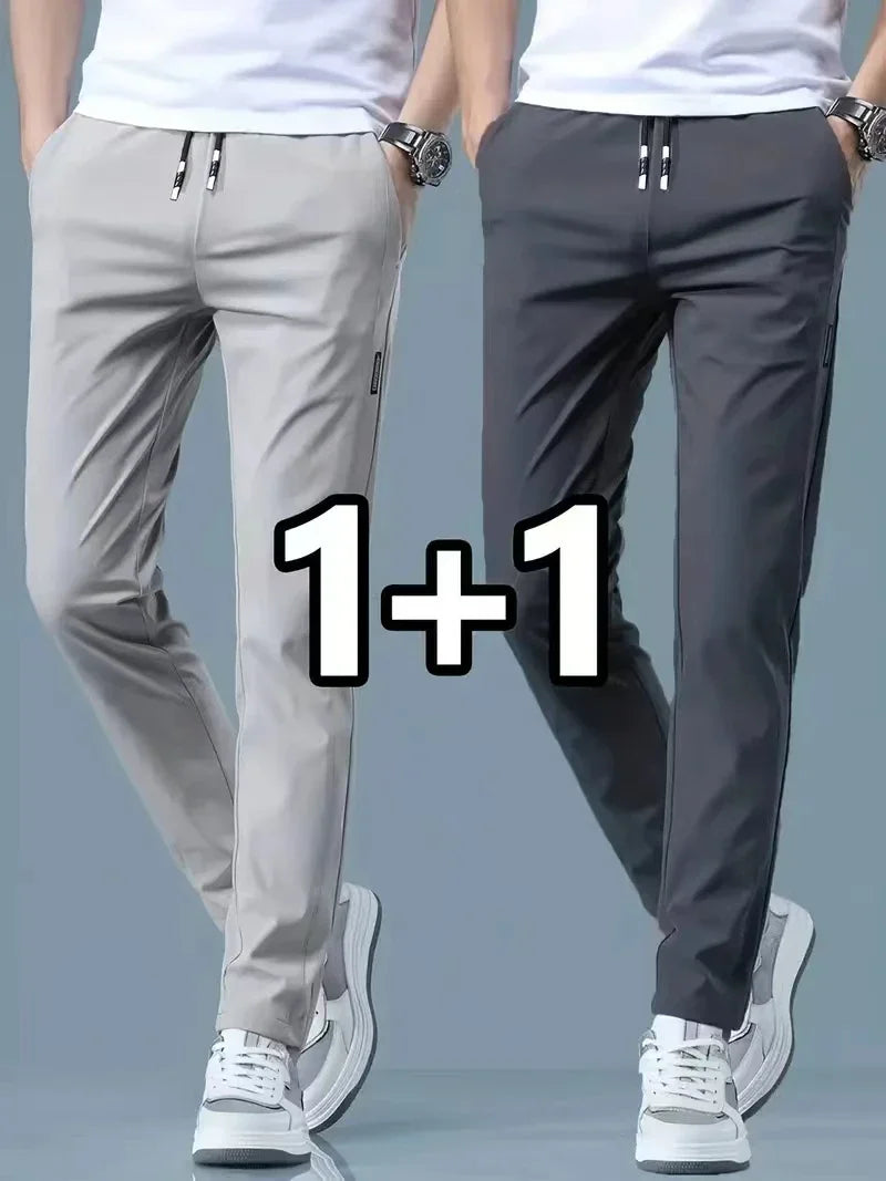 2Pces Stretch Slim Elastic Waist Joggers