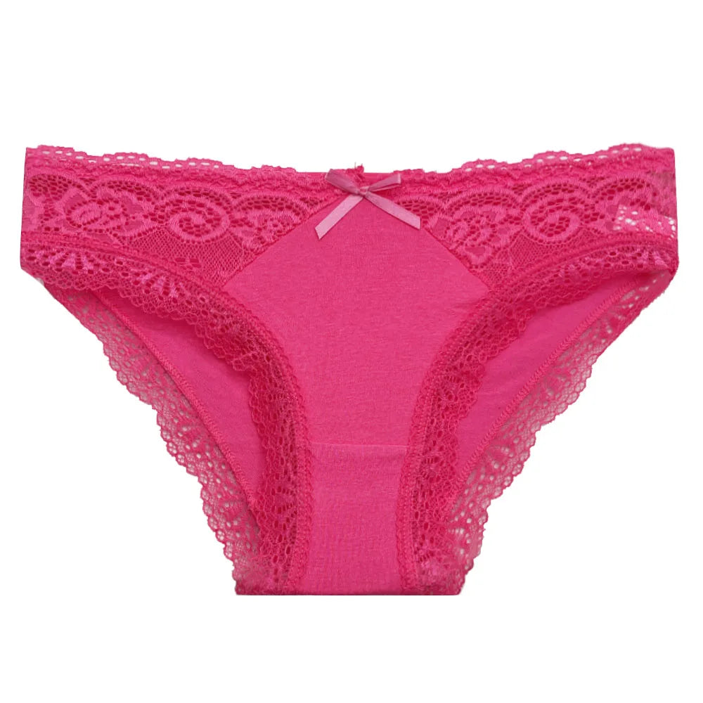 Women's 5-Pack Lace Trim Cotton Seamless Briefs Underwear