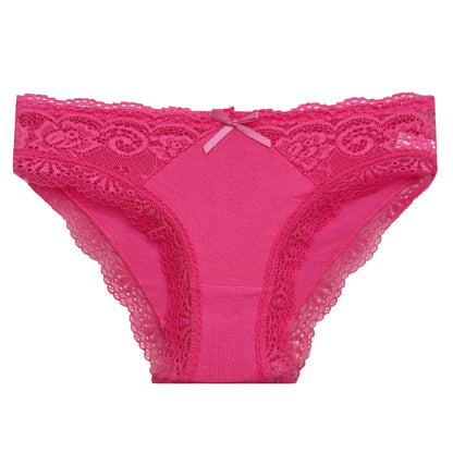 Women's 5-Pack Lace Trim Cotton Seamless Briefs Underwear