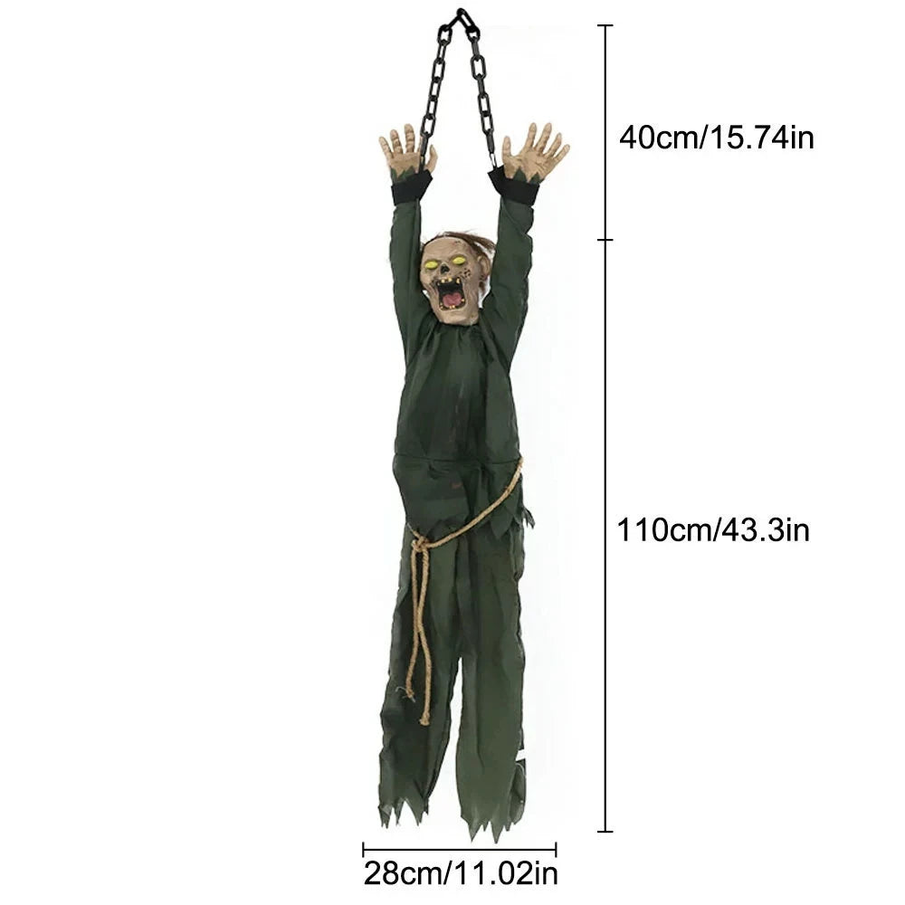 Animated Hanging Halloween Clown with Glowing Eyes & Sound Effects