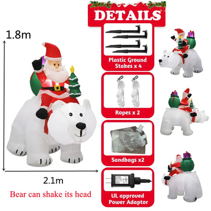 Inflatable Christmas Decorations with Built-in LED Lights