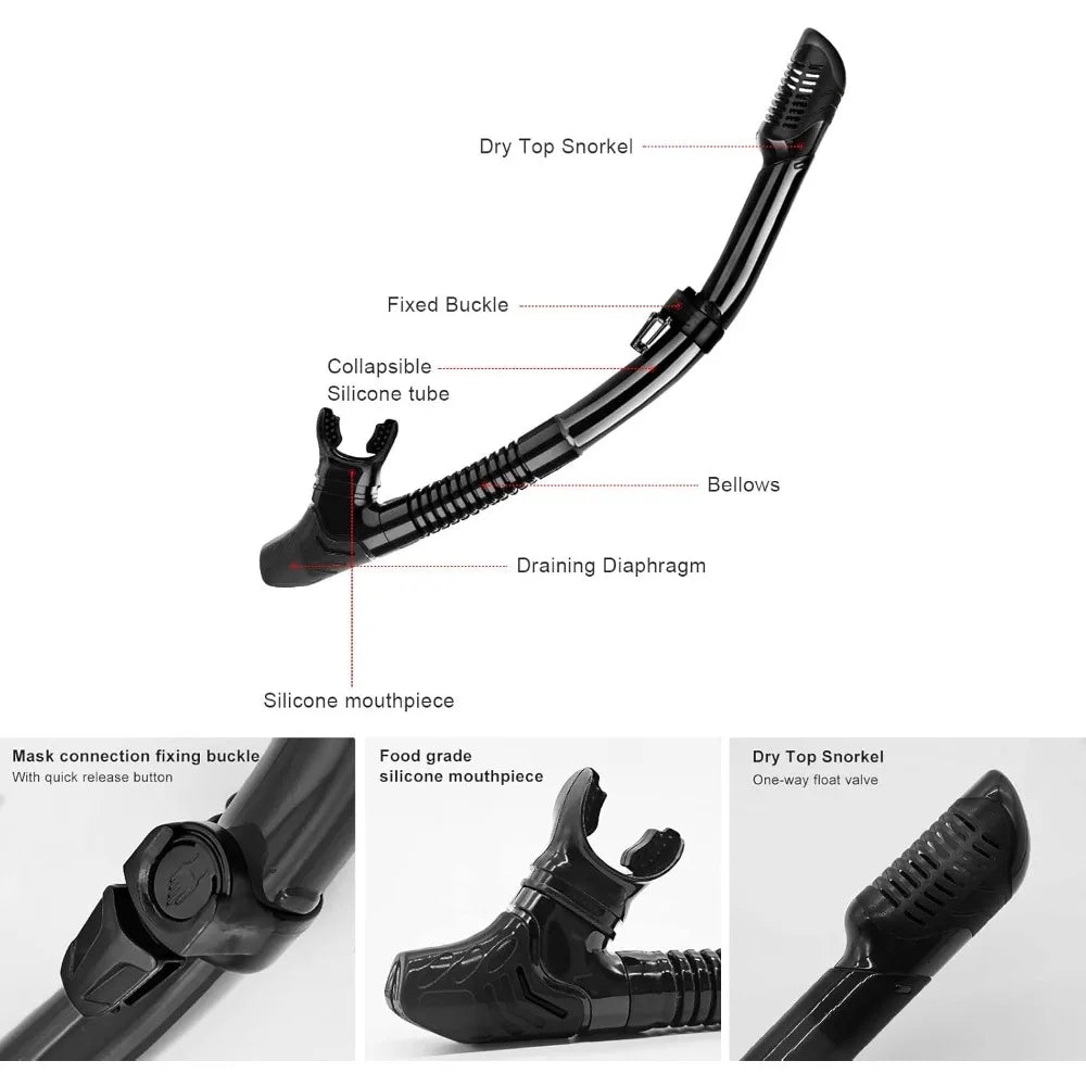 Myopia Diving Mask Snorkel Set with Anti Fog Spray
