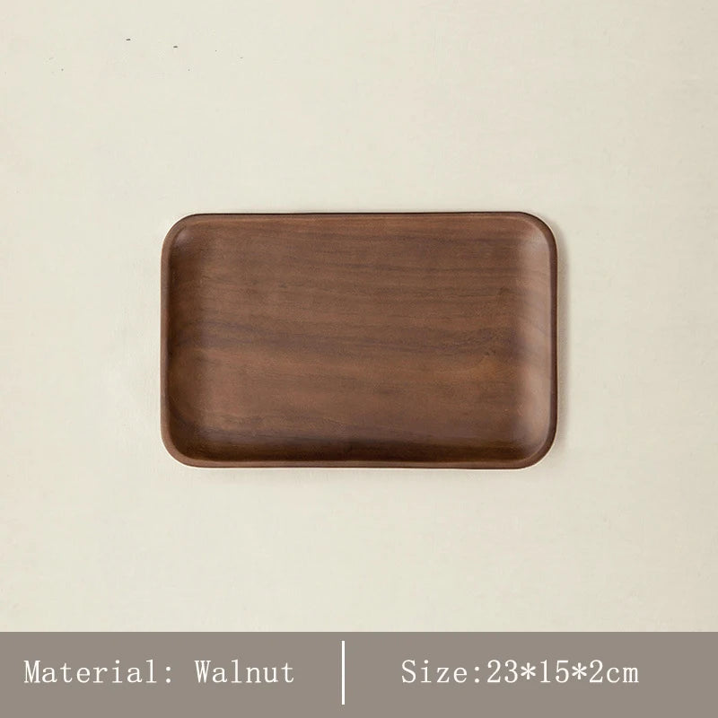 HeMu Walnut Beech Whole Wooden Japanese Dining Tray