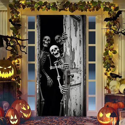 Spooky Ghostly Clown Door Curtain Backdrop