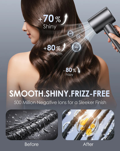 LYSMOSKI Dual Voltage High-Speed Ionic Travel Hair Dryer