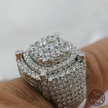 3Ct 925 Sterling Silver Cluster Ring