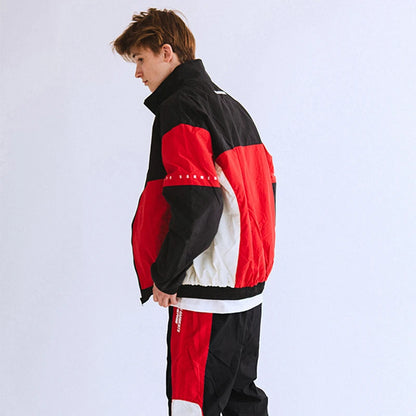 Ahn Suho Weak Hero Class Unisex Track Jacket – Retro Color-Block Streetwear Sports Coat