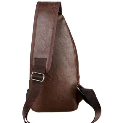 Men's Casual Microfiber Leather Crossbody Sling Chest Bag