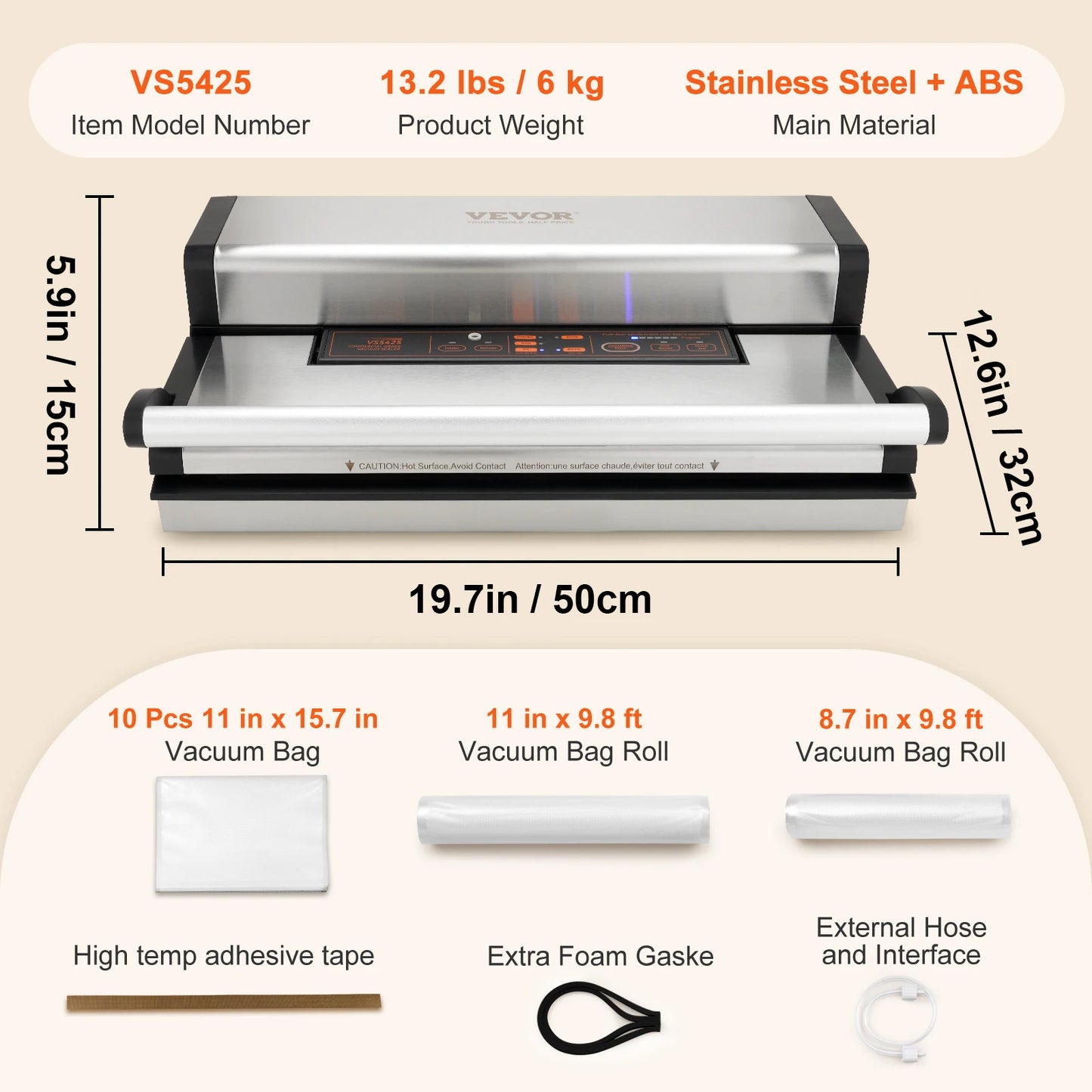 SucceBuy Commercial Vacuum Sealer Machine with Bag Roll Storage Cutter