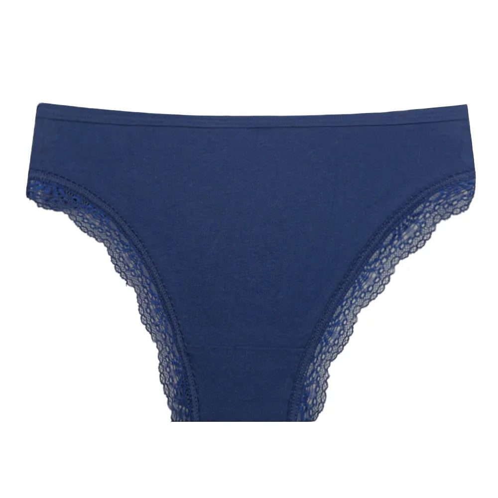 Women's 5-Pack Lace Trim Cotton Seamless Briefs Underwear