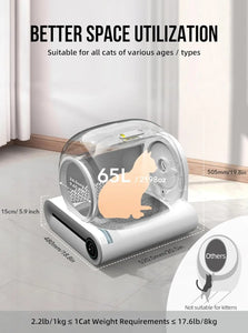 Tonepie 65L Automatic Smart Enclosed Cat Litter Box