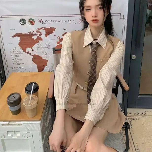 Women's Preppy Japanese JK Sailor Style School Uniform Set