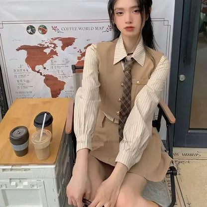 Women's Preppy Japanese JK Sailor Style School Uniform Set