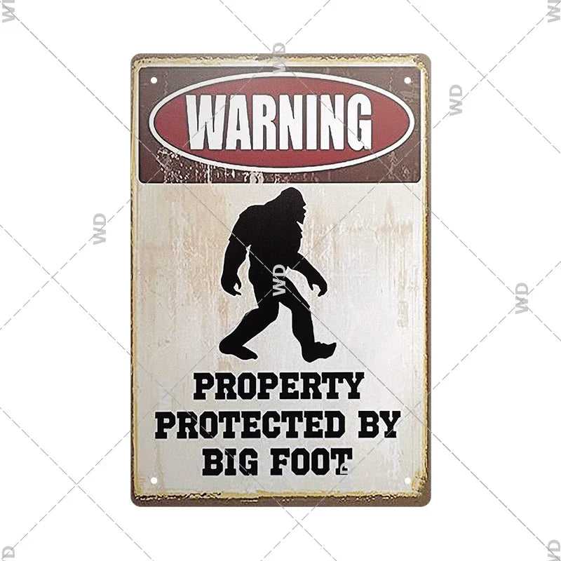 Warning Tin Sign - Vintage Private Property & Security Wall Plaque