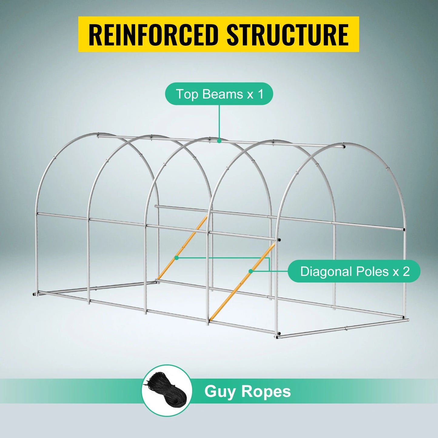 SucceBuy Walk-in Tunnel Greenhouse with Galvanized Frame & Waterproof Cover