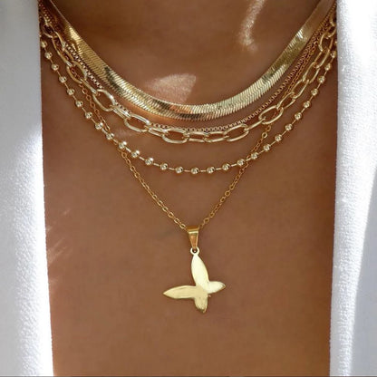 Trendy Geometric Bead Multilayer Crystal Necklace