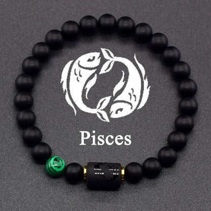 12 Zodiac Sign Natural Bead Bracelet for Men & Women