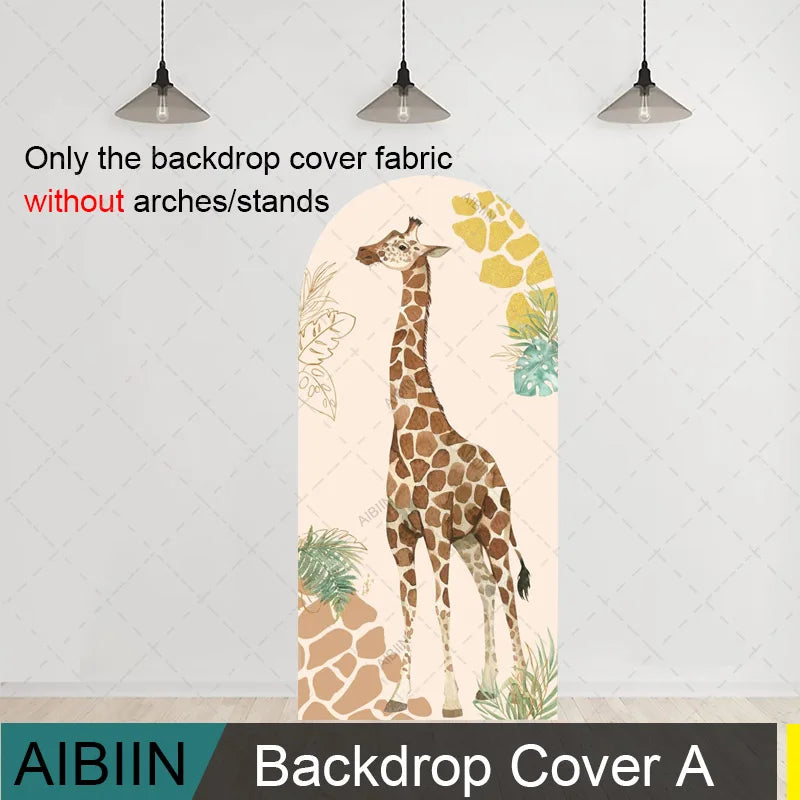 Giraffe Print Arch Backdrop Cover Party Decorations