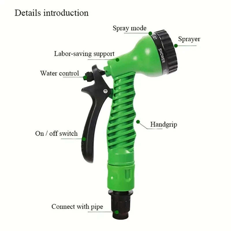 Expandable Garden Hose with 7-Function Nozzle