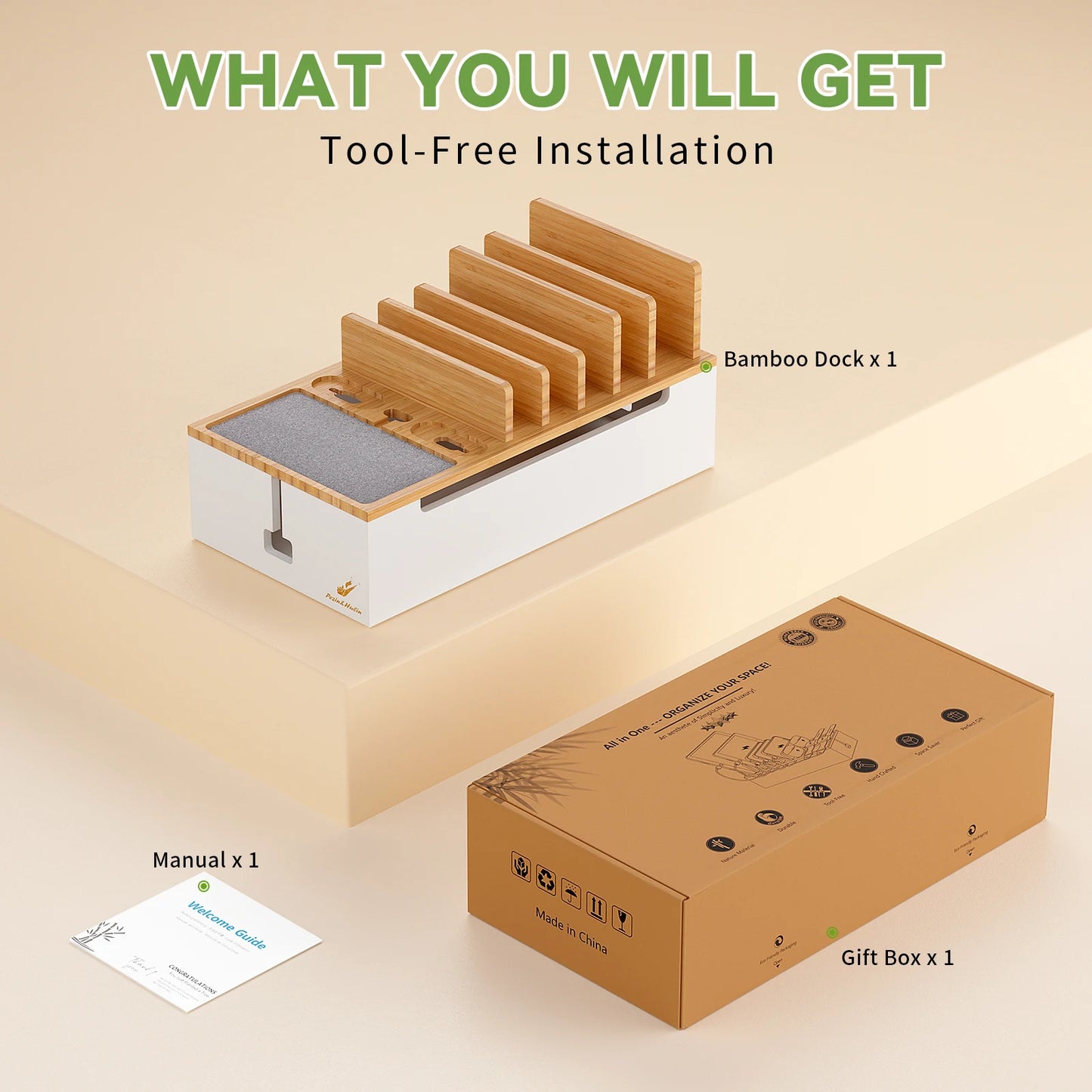 Bamboo Charging Station for Multiple Devices