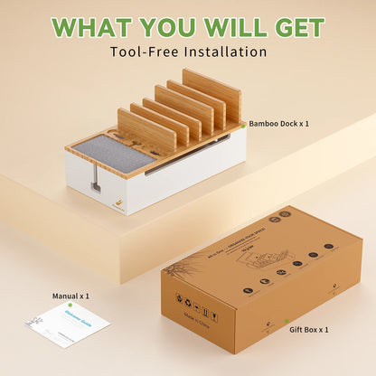 Bamboo Charging Station for Multiple Devices