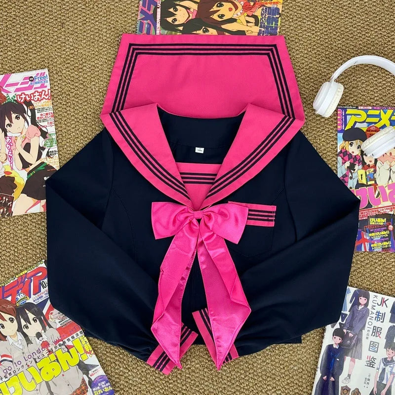 Japanese College JK Sailor Uniform & Pleated Skirt Set