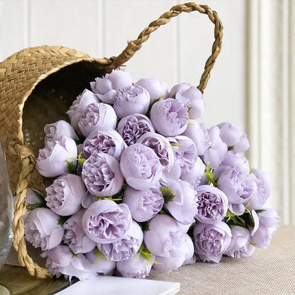 Rose Pink Peony Artificial Flowers Bouquet