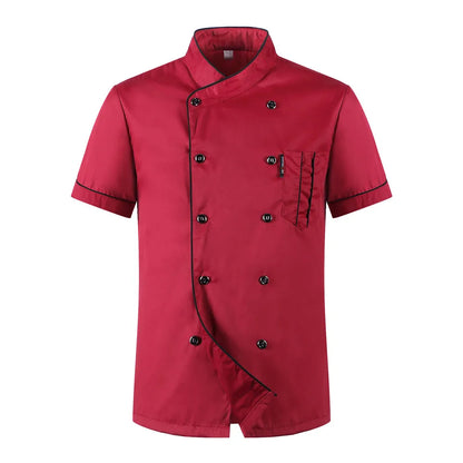 Short Sleeve Breathable Double Breasted Chef Jacket