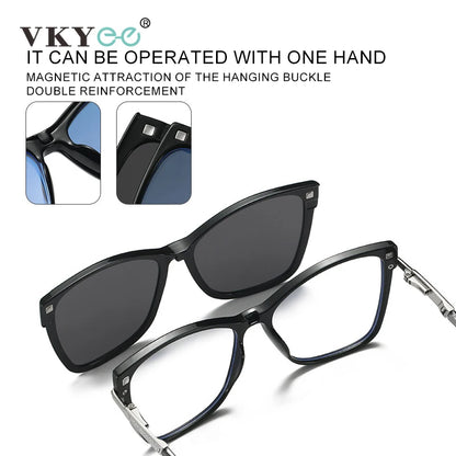 VICKY TR90 Polarized Magnetic Clip-on Sunglasses for Men and Women