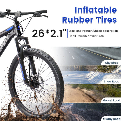Ecarpat Dual Full Suspension 21-Speed Mountain Bike