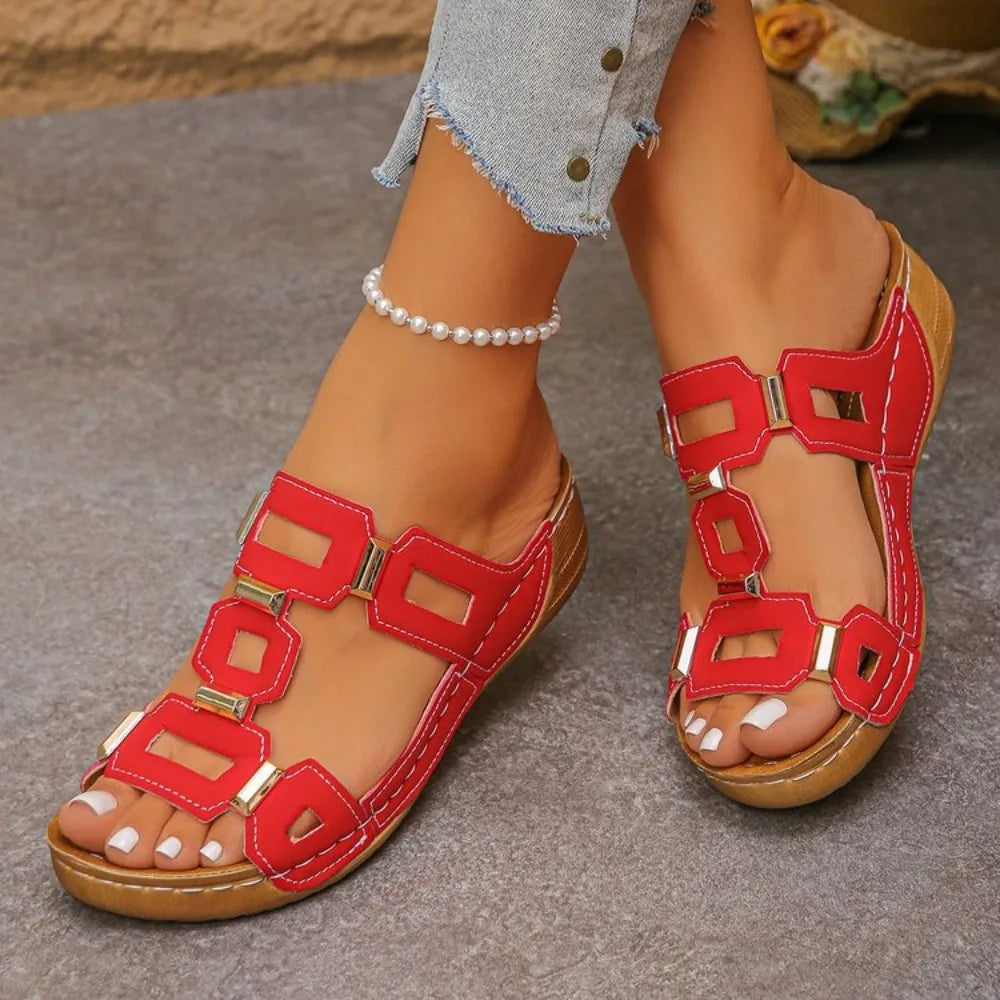 Roman Style Open Toe Summer Wedges