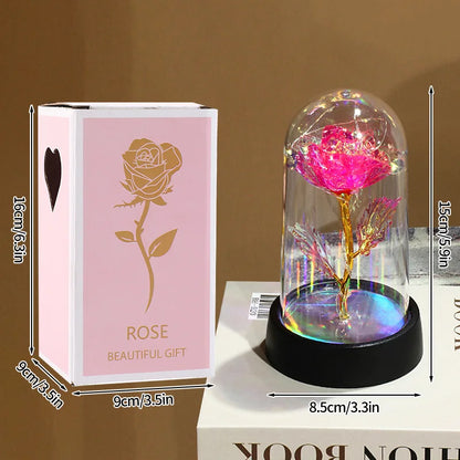 Artificial Eternal Rose LED Light in Glass Cover