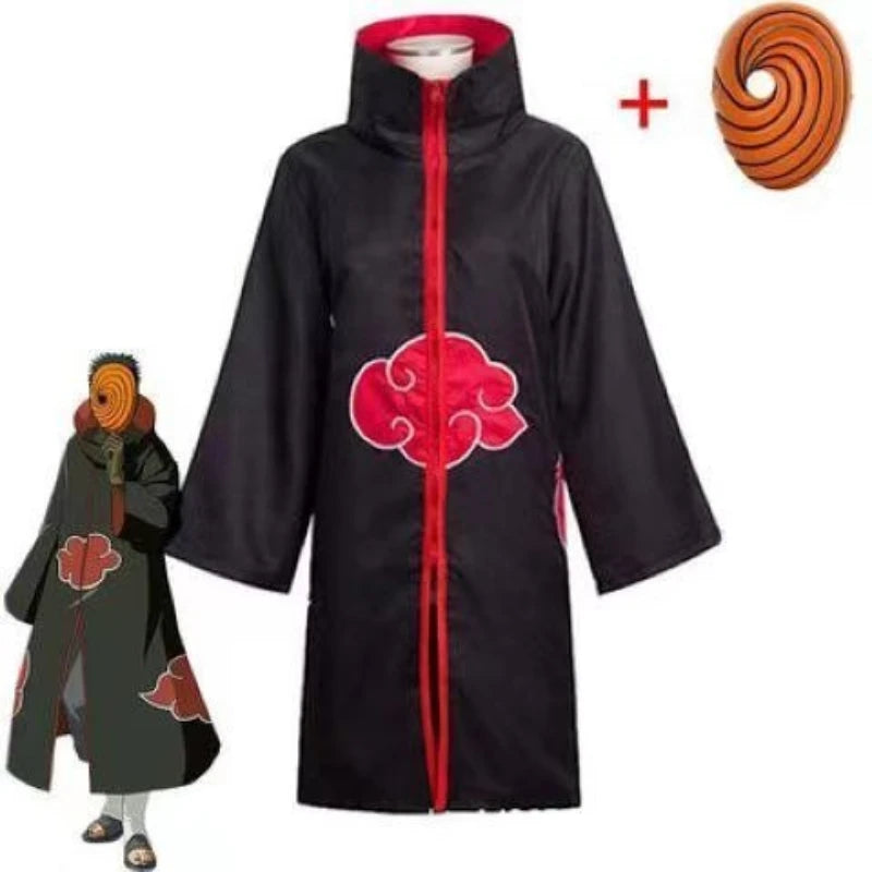 Anime Naruto Akatsuki Tobi / Obito Uchiha Cosplay Costume Set