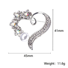 Valentine's Day Romantic Rhinestone Heart Brooches