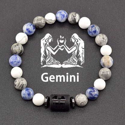 12 Zodiac Sign Natural Bead Bracelet for Men & Women