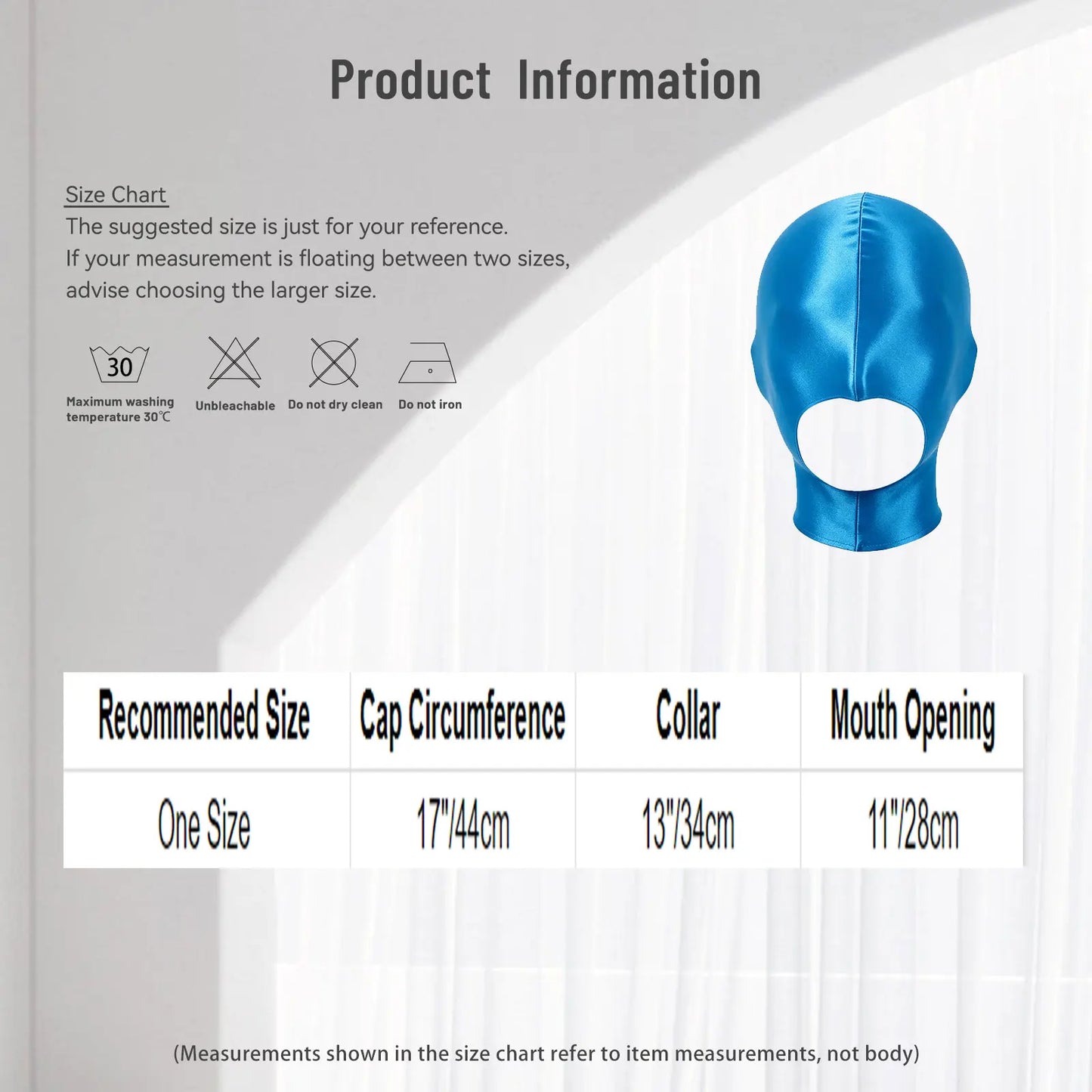 Glossy Full-Head Zippered Balaclava Hood