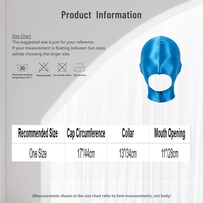 Glossy Full-Head Zippered Balaclava Hood