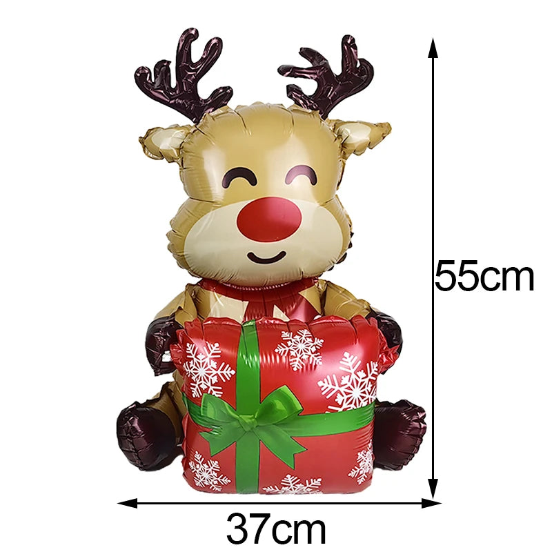 Large Santa Claus Foil Balloons & Christmas Tree Gift Box Decor