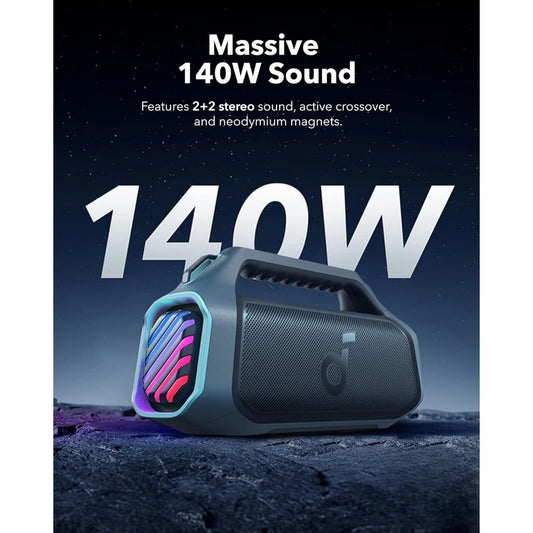 140W Outdoor Bluetooth Speaker with RGB Lights & BassUp 2.0