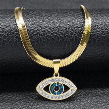 Vintage Crystal Evil Demon Eye Choker Necklace