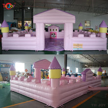 Inflatable 6x4m Pink Ball Pit White Wedding Bounce House Inflatable Ball Pool with Blower