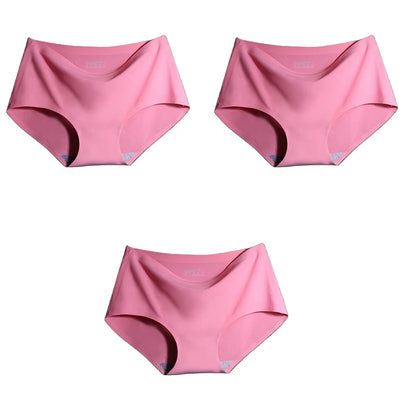 Women's Ice Silk Seamless Panties (3-Pack) – Mid-Waist Invisible Briefs