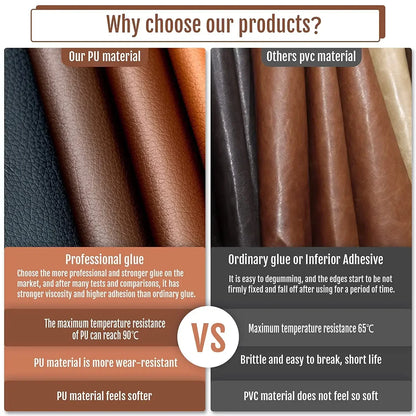 Self-Adhesive Leather Repair Patch Sticker (200x137cm) – Large PU Leather Patch for Couches & Automotive