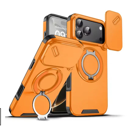 Armor Shockproof Magnetic Ring Stand iPhone Case with Camera Cover