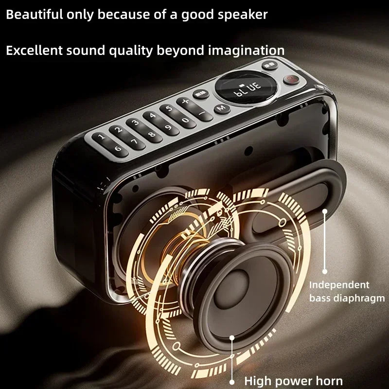 SANSUI F35 Portable Wireless Bluetooth Speaker with FM Radio, TF & USB