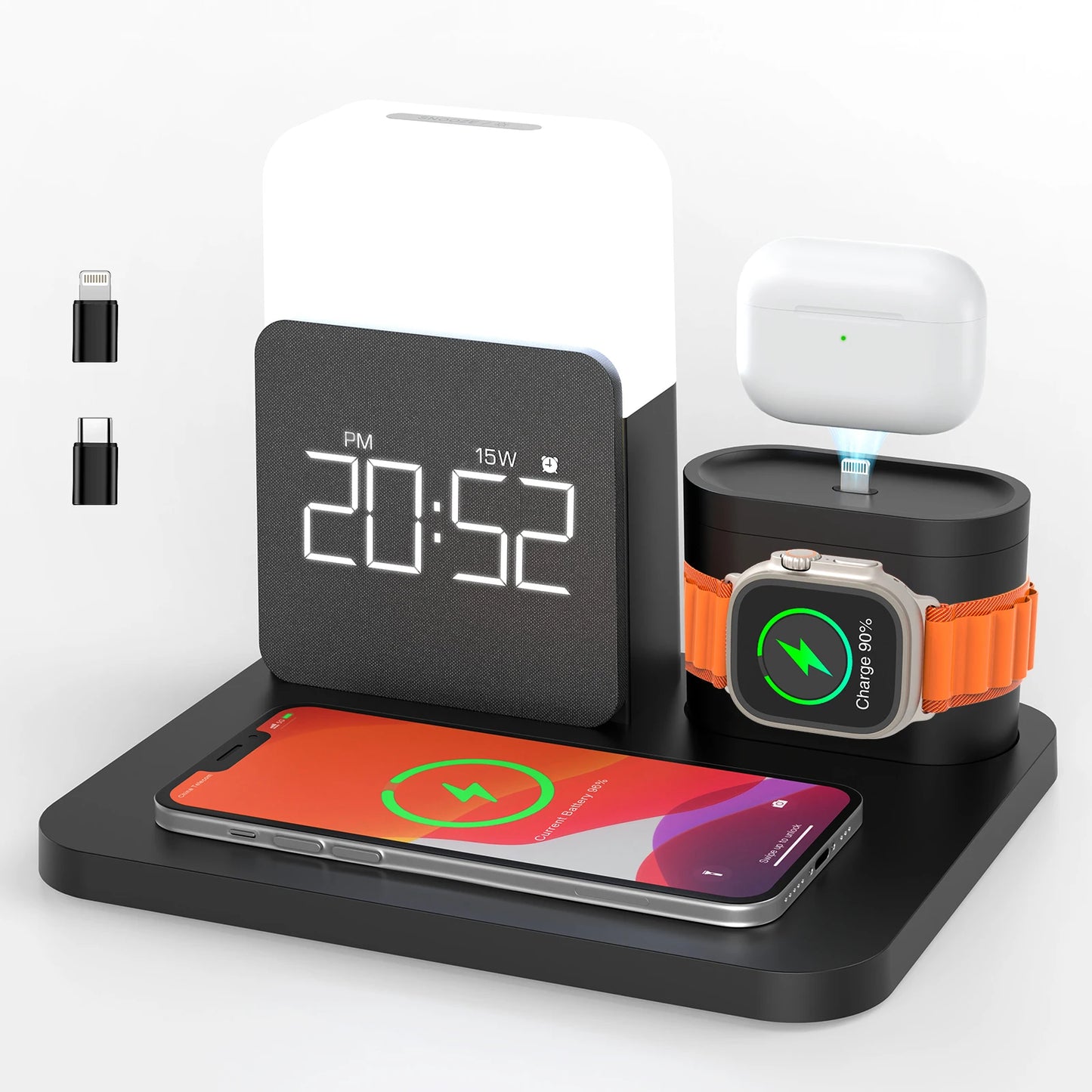 7-in-1 MagSafe Alarm Clock Charger-Wireless Station