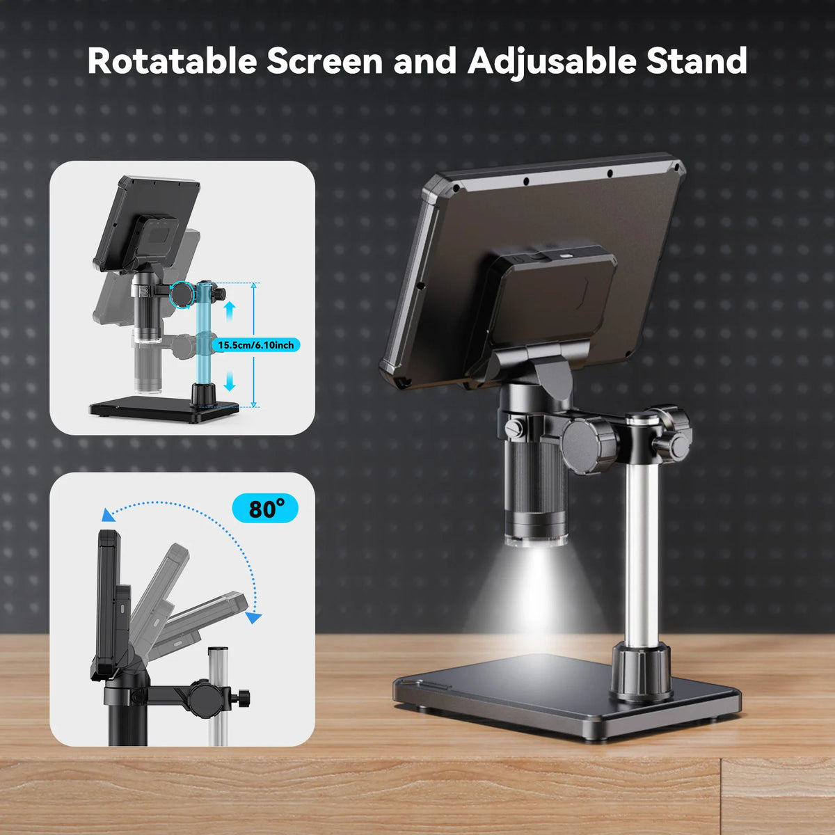 Hayve MK7 7-Inch 1200X 16MP Digital Microscope with IPS Screen